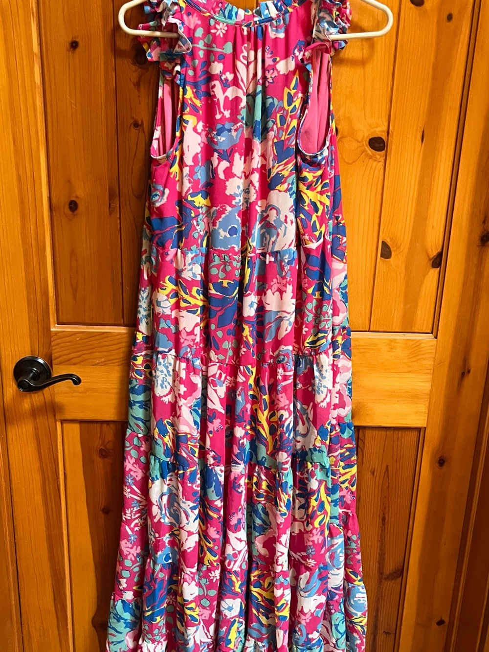 Mud Pie Pink Multi floral maxi dress.